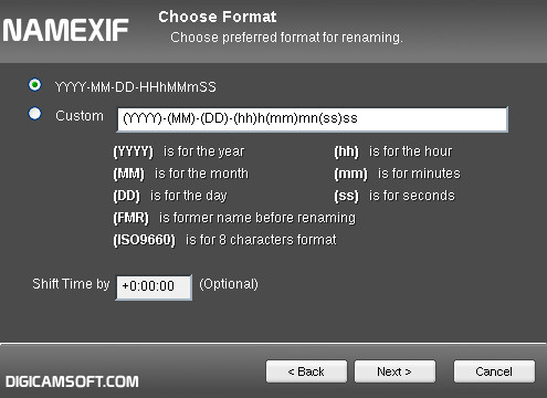 op EXIF informatie gebaseerde bestandsnaam wijziging