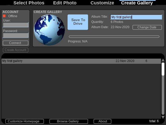 Generate photo gallery.